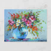 Bouquet sommerlicher Blume in einer Vase Postkarte (Vorderseite)