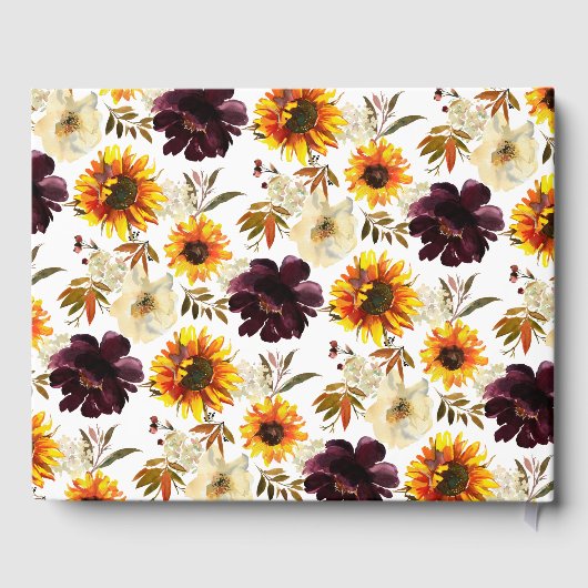 Bouquet Sonnenblumen Brautparty Gästebuch (Rückseite)