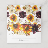 Bouquet Sonnenblumen Brautparty Platzkarte (Außenseite Aufgefaltet)