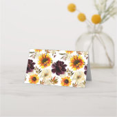 Bouquet Sonnenblumen Brautparty Platzkarte (Rückseite)