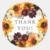 Bouquet Sonnenblumen Brautparty Runder Aufkleber (Vorderseite)