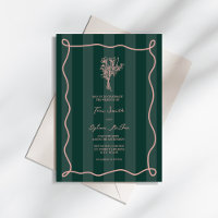 Bouquet Swirl Green Stripe Pink Wedding