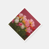 Bouquet Tulips Papier Napkin Serviette (Ecke)