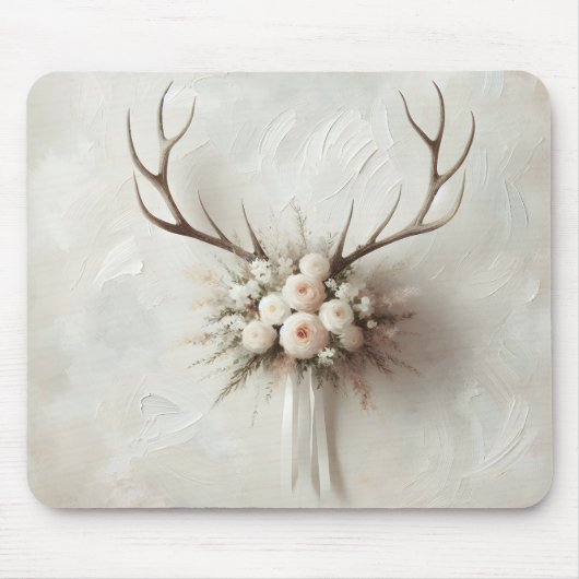 Bouquet und Deer Antlers Mousepad (Vorne)