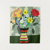 Bouquet und Vase Wandteppich (Vorderseite)