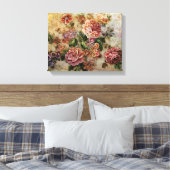 Bouquet Vintager Rose Leinwanddruck (Insitu (Schlafzimmer))