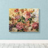Bouquet Vintager Rose Leinwanddruck (Insitu (Holzboden))