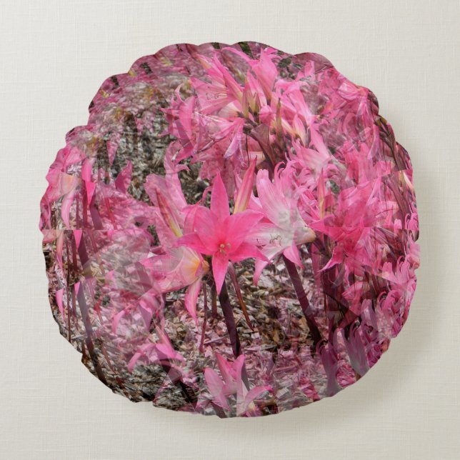 Bouquet von Amaryllis......... Rundes Kissen (Vorderseite)