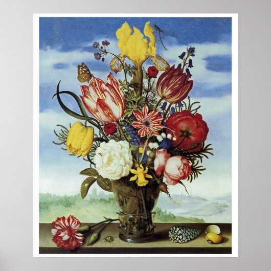 Bouquet von Blume an einer Kante Poster (Vorne)
