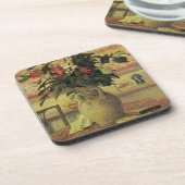 Bouquet von Blume an Window von Maxine Maufra Getränkeuntersetzer (Linke Seite)