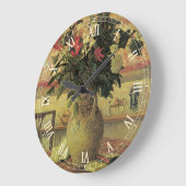 Bouquet von Blume an Window von Maxine Maufra Große Wanduhr (Winkel)