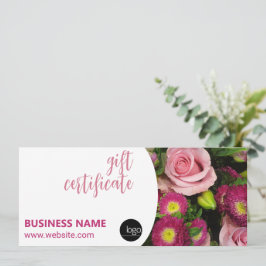 BOUQUET VON BLUME BUSINESS LOGO-GESCHENK-BESCHEINI