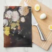 Bouquet von Blume in einer Erdenware-Vase Geschirrtuch (Viertel Falte)