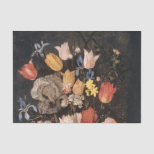 Bouquet von Blume in einer Erdenware-Vase Seidenpapier