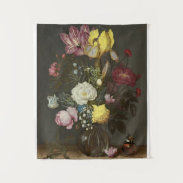 Bouquet von Blume in einer Glasvase Wandteppich