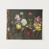 Bouquet von Blume in einer Glasvase Wandteppich (Vorderseite (Horizontal))