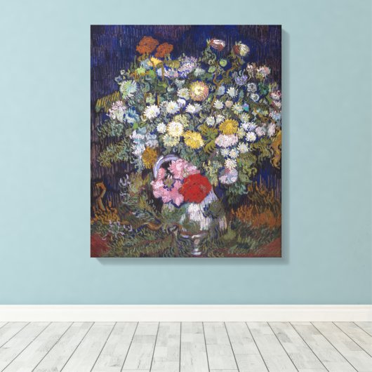 Bouquet von Blume in einer Vase | Van Gogh | Leinwanddruck (Insitu (Holzboden))
