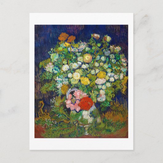 Bouquet von Blume in einer Vase, Van Gogh Postkarte (Vorderseite)