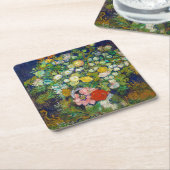Bouquet von Blume in einer Vase, Van Gogh Rechteckiger Pappuntersetzer (angewinkelt)