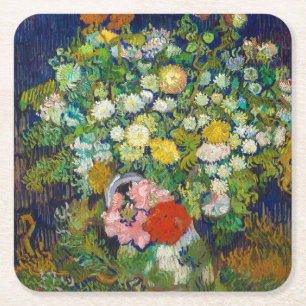 Bouquet von Blume in einer Vase, Van Gogh Rechteckiger Pappuntersetzer