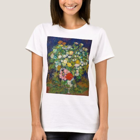 Bouquet von Blume in einer Vase, Van Gogh T-Shirt (Vorderseite)