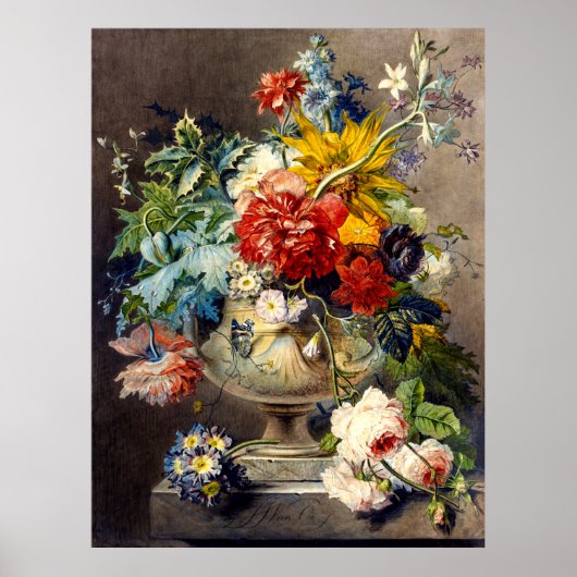 Bouquet von Blume in einer Vase von Johannes van O Poster (Vorne)