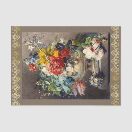 Bouquet von Blume in einer Vase von Johannes van O Seidenpapier (Vorderseite)