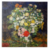 Bouquet von Blume in einer Vase von Vincent Van Go Fliese (Vorderseite)