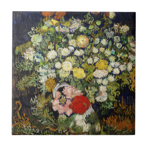 Bouquet von Blume in einer Vase von Vincent Van Go Fliese