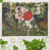 Bouquet von Blume in einer Vase von Vincent Van Go Geschirrtuch (Gefaltet)