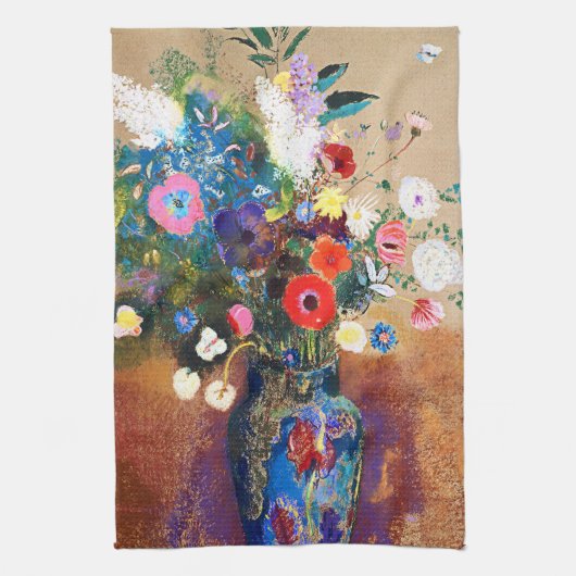 Bouquet von Blume von Odilon Redon Geschirrtuch (Vertikal)