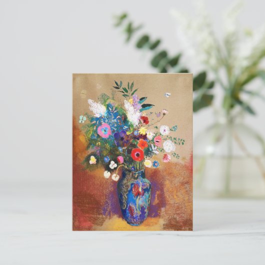 Bouquet von Blume von Odilon Redon Postkarte (Stehend Vorderseite)