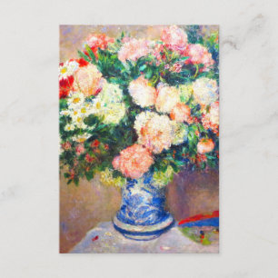 Bouquet von Chrysanthema und ein japanischer Fan Begleitkarte