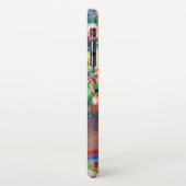 Bouquet von Chrysanthema und ein japanischer Fan iPhone Hülle (Linke Seite)