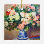 Bouquet von Chrysanthema und ein japanischer Fan Keramikornament (Rückseite)