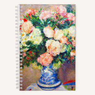 Bouquet von Chrysanthema und ein japanischer Fan Notizblock