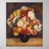 Bouquet von Chrysanthemas, Renoir Poster (Vorne)