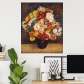 Bouquet von Chrysanthemas, Renoir Poster (Heimbüro)