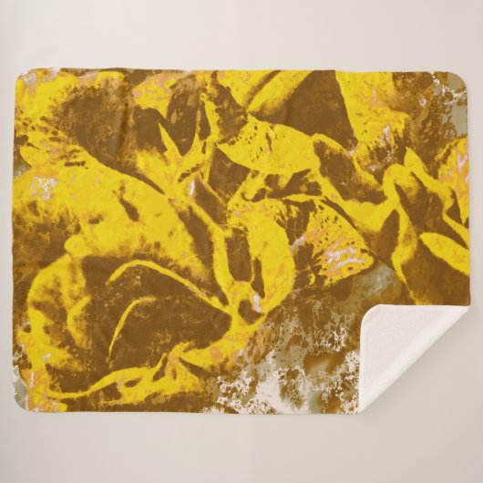 Bouquet von Gelben Rosen Wasserfarbe Sherpadecke (Vorderseite (Horizontal))