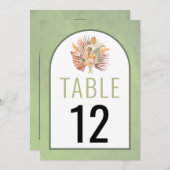 Bouquet von getrockneten Blume Hochzeitskarte Tisc (Vorne/Hinten)