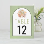 Bouquet von getrockneten Blume Hochzeitskarte Tisc (Stehend Vorderseite)