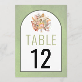 Bouquet von getrockneten Blume Hochzeitskarte Tisc