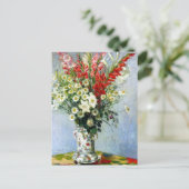 Bouquet von Gladiolus Lilies Daisies Claude Monet Postkarte (Stehend Vorderseite)