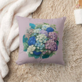 Bouquet von Hydrangeas Pink Blue Throw Kissen (Decke)