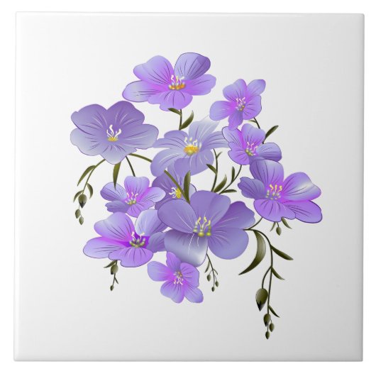 Bouquet von lavender-farbenen Blume Fliese (Vorderseite)