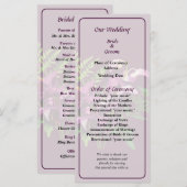 Bouquet von Lila Orchideen und Fern Wedding Progra Programm (Vorne/Hinten)