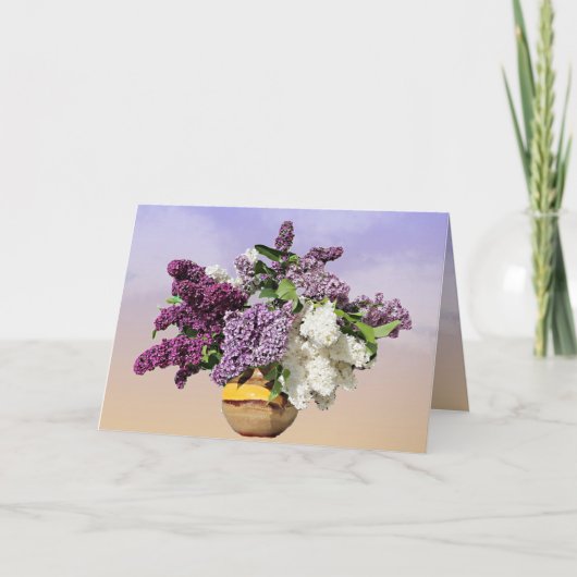 Bouquet von Lilacs Geburtskarte Karte (Vorderseite)
