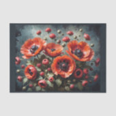 Bouquet von Pappi-Blume vor dunklem Hintergrund Seidenpapier (Vorderseite)