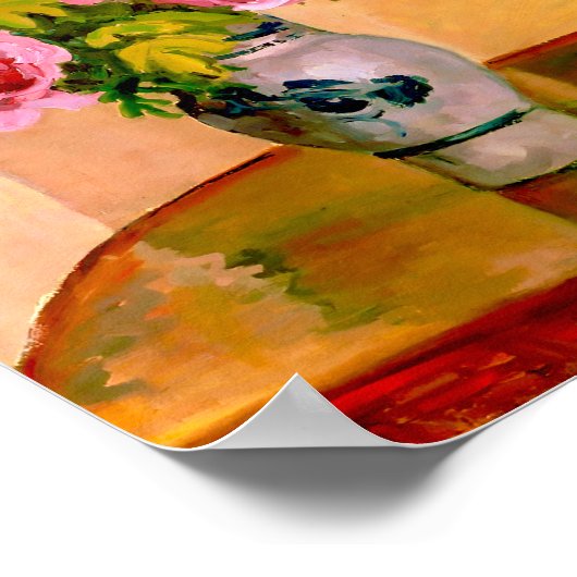 Bouquet von Pink Peonies von Camille Pissarro Poster (Ecke)