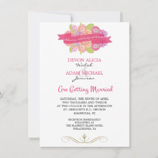 Bouquet von Ranunculus Wedding Einladung